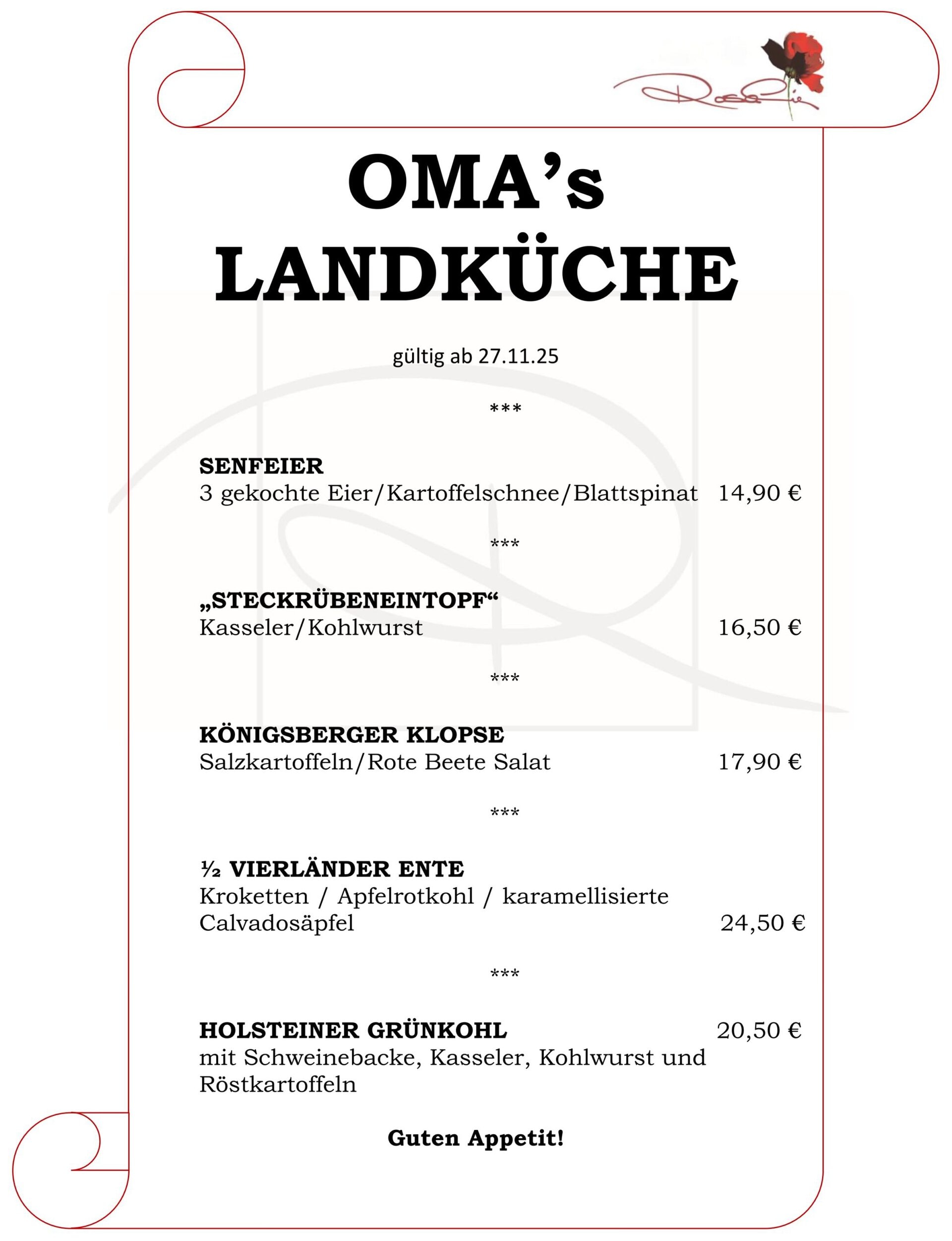 Unsere Tagesempfehlung ab 27.11.25 Tageskarte Juni